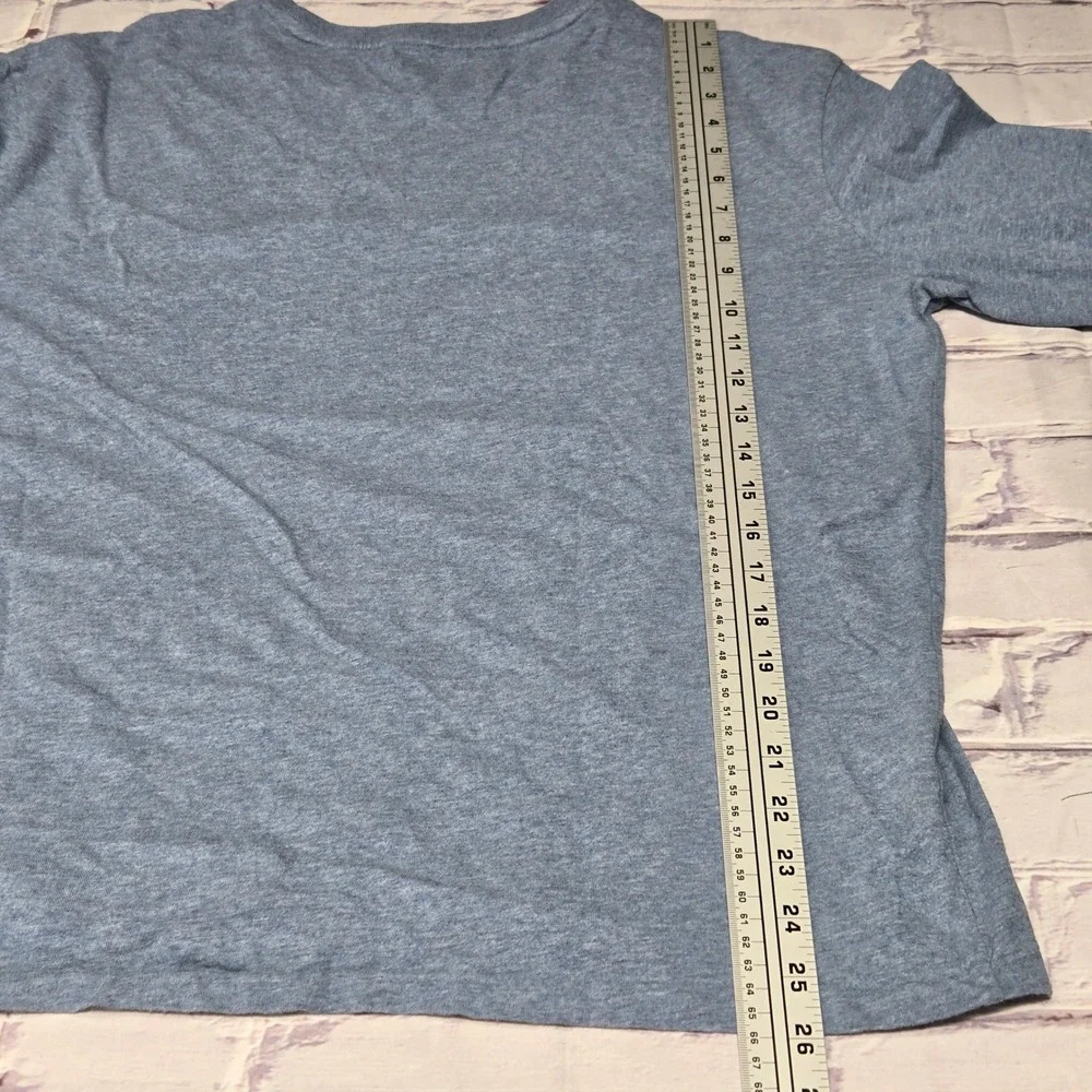 Polo Ralph Lauren T-Shirt Blue Heathered Long Sleeve Pony Logo Mens L